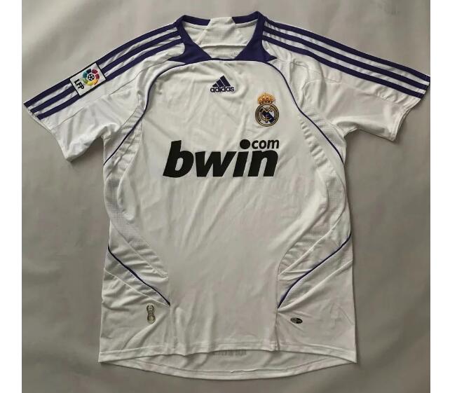 2007-08 Real Madrid Retro Home Kit Soccer Jersey